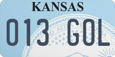 KS license plate 013GOL