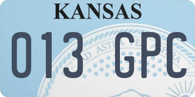 KS license plate 013GPC