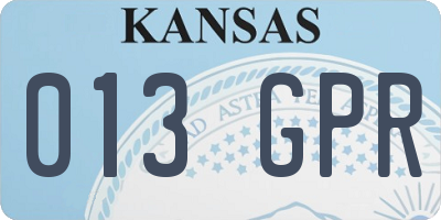 KS license plate 013GPR
