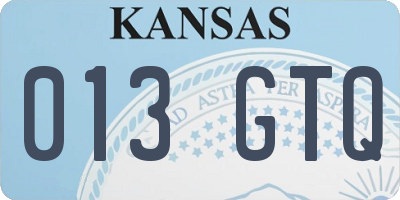 KS license plate 013GTQ