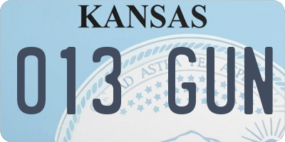 KS license plate 013GUN