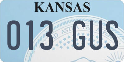 KS license plate 013GUS