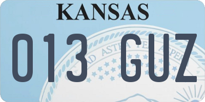 KS license plate 013GUZ