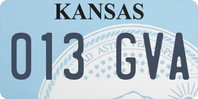 KS license plate 013GVA