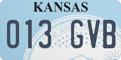 KS license plate 013GVB
