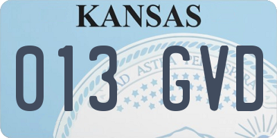 KS license plate 013GVD