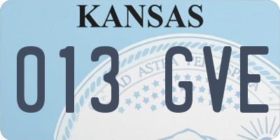 KS license plate 013GVE