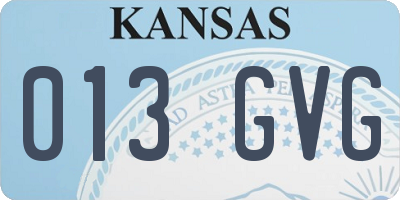 KS license plate 013GVG