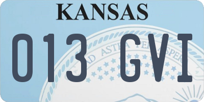 KS license plate 013GVI