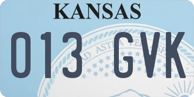 KS license plate 013GVK