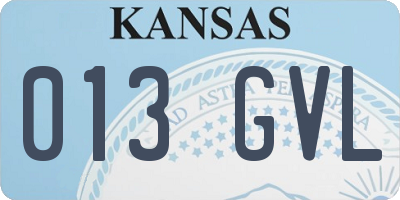 KS license plate 013GVL