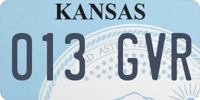 KS license plate 013GVR