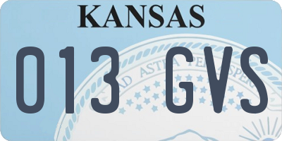 KS license plate 013GVS