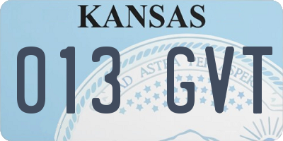 KS license plate 013GVT