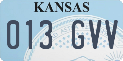 KS license plate 013GVV