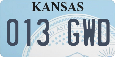 KS license plate 013GWD