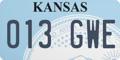 KS license plate 013GWE