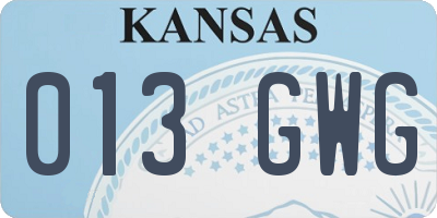 KS license plate 013GWG