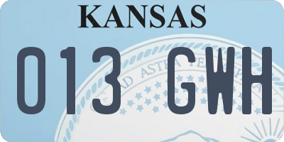KS license plate 013GWH