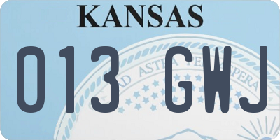 KS license plate 013GWJ