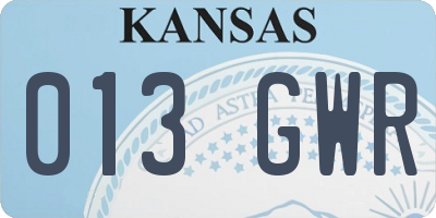 KS license plate 013GWR