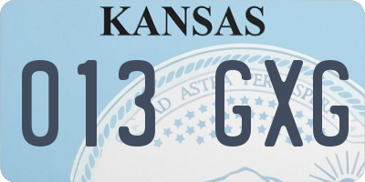 KS license plate 013GXG