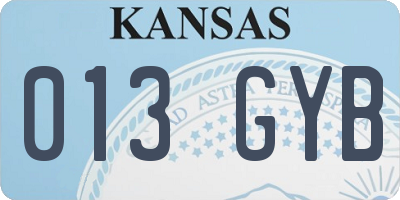 KS license plate 013GYB