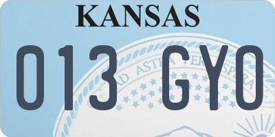 KS license plate 013GYO