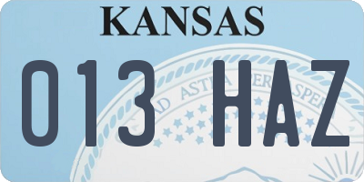 KS license plate 013HAZ