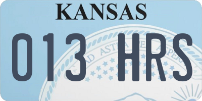 KS license plate 013HRS