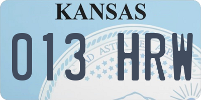 KS license plate 013HRW