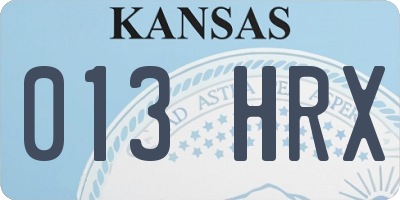 KS license plate 013HRX