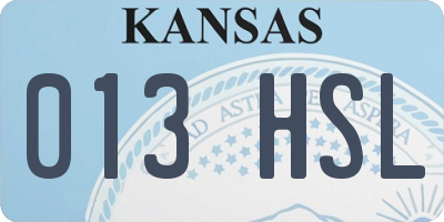 KS license plate 013HSL
