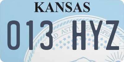 KS license plate 013HYZ