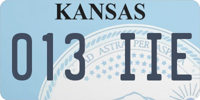KS license plate 013IIE