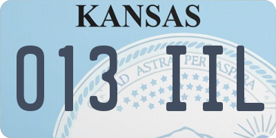 KS license plate 013IIL