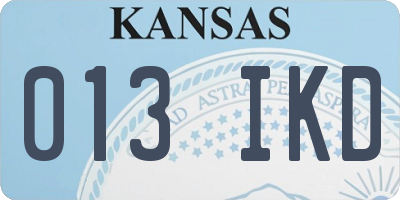 KS license plate 013IKD