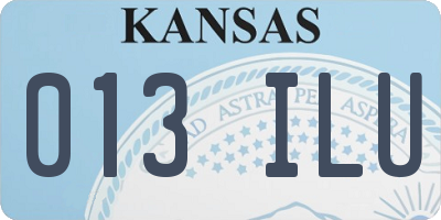 KS license plate 013ILU
