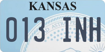 KS license plate 013INH