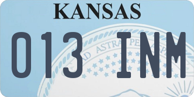 KS license plate 013INM