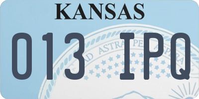 KS license plate 013IPQ
