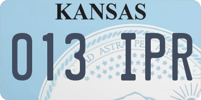 KS license plate 013IPR