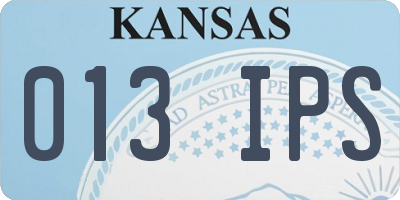 KS license plate 013IPS