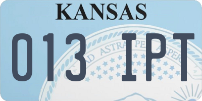KS license plate 013IPT