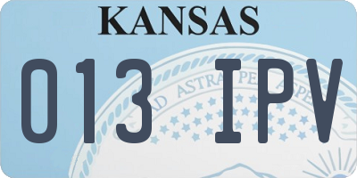 KS license plate 013IPV
