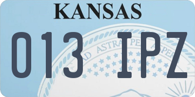 KS license plate 013IPZ