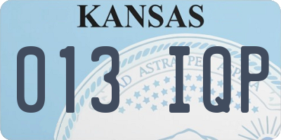 KS license plate 013IQP