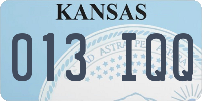 KS license plate 013IQQ
