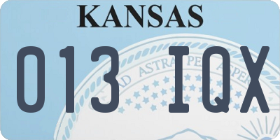 KS license plate 013IQX