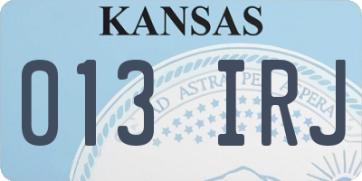 KS license plate 013IRJ
